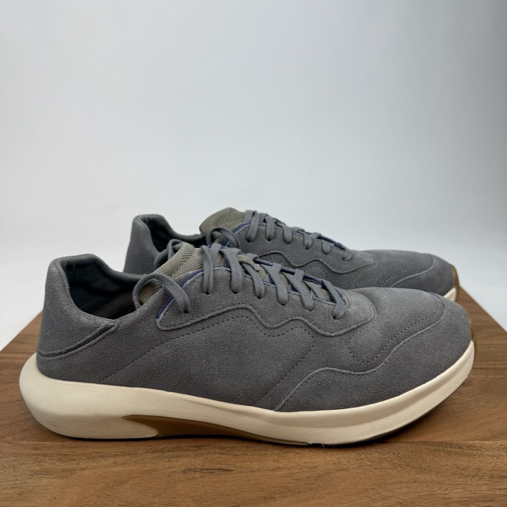 New Mens Olukai Koheo Charcoal Suede Lace-Up Casual Sneakers Shoes Size 10 M